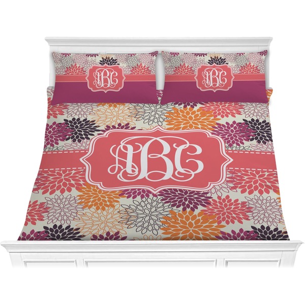 Custom Mums Flower Comforter Set - King (Personalized)