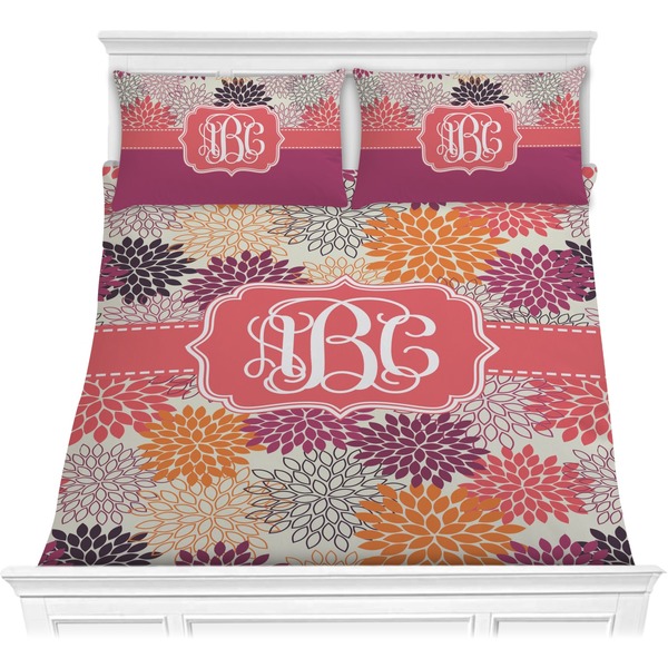 Custom Mums Flower Comforter Set - Full / Queen (Personalized)