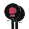Mums Flower Black Plastic 5.5" Stir Stick - Single Sided - Round - Front & Back
