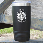 Mums Flower 20 oz Stainless Steel Tumbler - Black - Single Sided (Personalized)