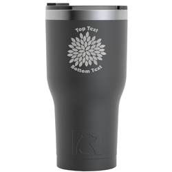 Mums Flower RTIC Tumbler - Black - Engraved Front (Personalized)
