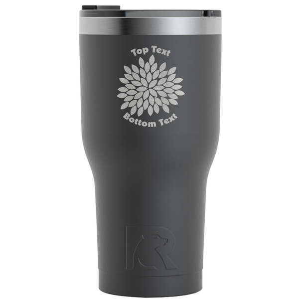 Custom Mums Flower RTIC Tumbler - Black - Engraved Front (Personalized)