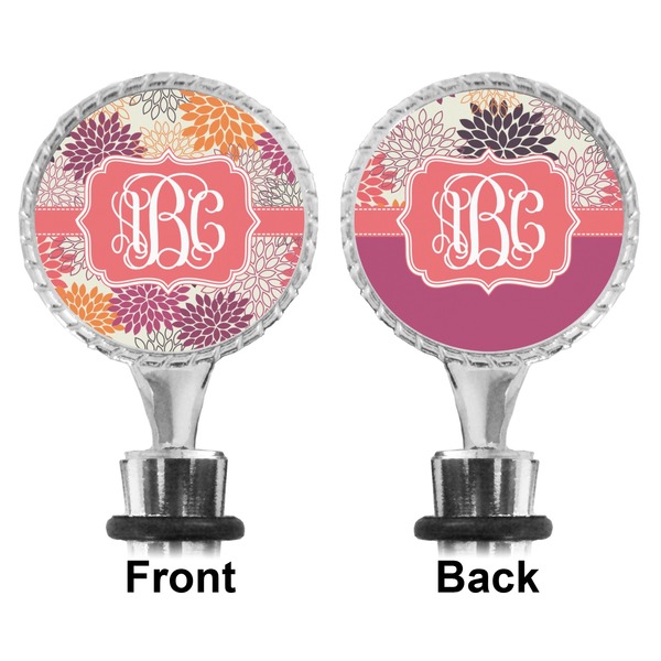 Mums Flower Bottle Stopper - Front and Back