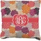 Mums Flower Faux-Linen Throw Pillow 18" (Personalized)