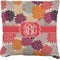 Mums Flower Faux-Linen Throw Pillow 20" (Personalized)