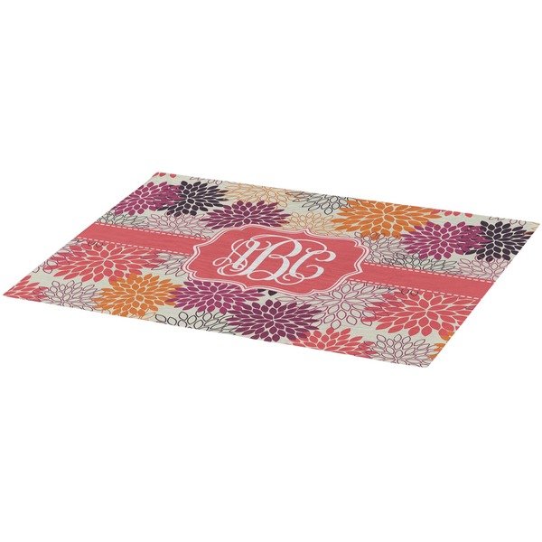 Mums Flower Burlap Placemat (Angle View)