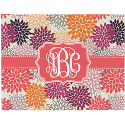 Mums Flower Woven Fabric Placemat - Twill w/ Monogram