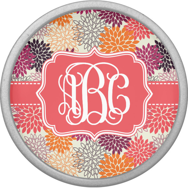 Mums Flower Cabinet Knob - Nickel - Front