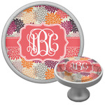 Mums Flower Cabinet Knob (Silver) (Personalized)