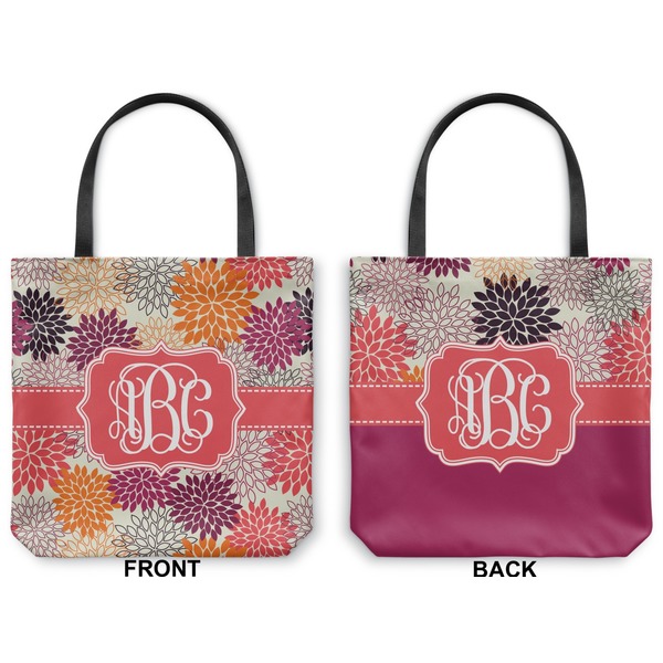 Mums Flower Canvas Tote - Front and Back