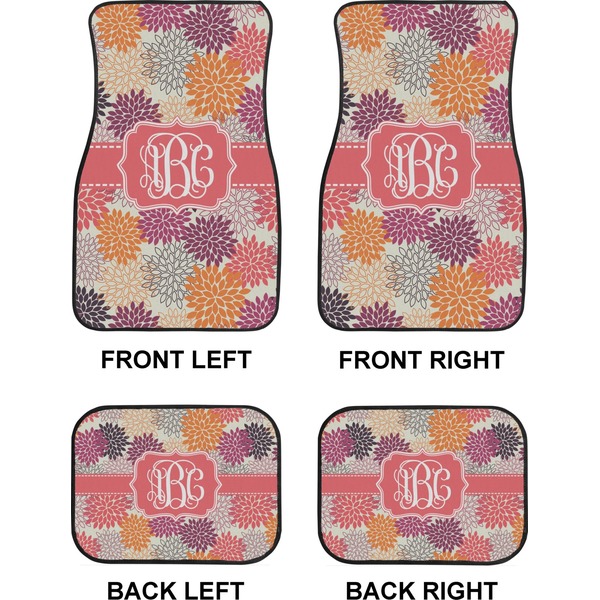 Mums Flower Car Floor Mats Set (2F + 2B)