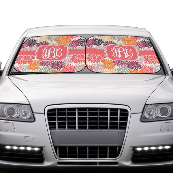 Mums Flower Car Sun Shades - IN CONTEXT