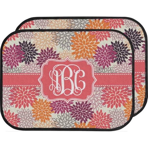 Custom Mums Flower Car Floor Mats (Back Seat) (Personalized)