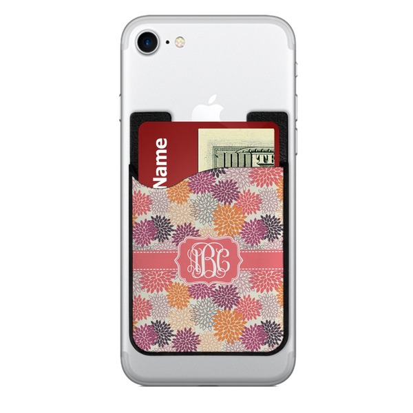Custom Mums Flower 2-in-1 Cell Phone Credit Card Holder & Screen Cleaner (Personalized)