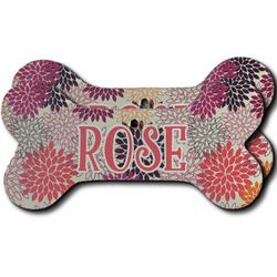 Mums Flower Ceramic Dog Ornament - Front & Back w/ Monogram