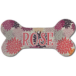 Mums Flower Ceramic Dog Ornament - Front w/ Monogram