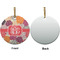 Mums Flower Ceramic Flat Ornament - Circle Front & Back (APPROVAL)