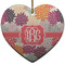Mums Flower Ceramic Flat Ornament - Heart (Front)