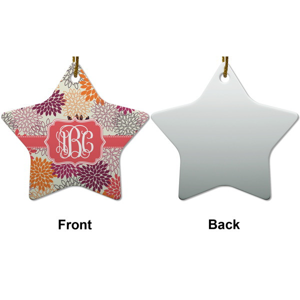 Mums Flower Ceramic Flat Ornament - Star Front & Back (APPROVAL)