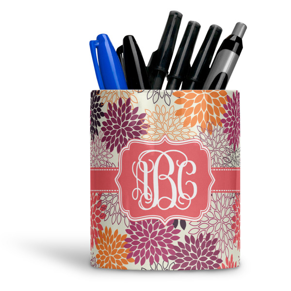 Custom Mums Flower Ceramic Pen Holder