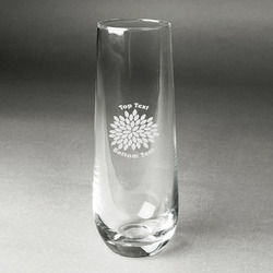 Mums Flower Champagne Flute - Stemless Engraved - Single (Personalized)