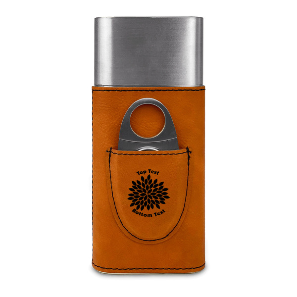 Mums Flower Cigar Case with Cutter - FRONT