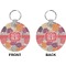 Mums Flower Circle Keychain (Front + Back)