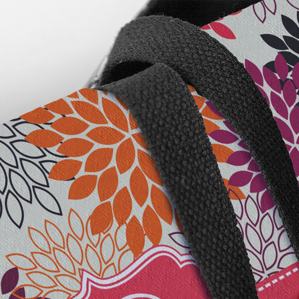 Mums Flower Closeup of Tote w/Black Handles