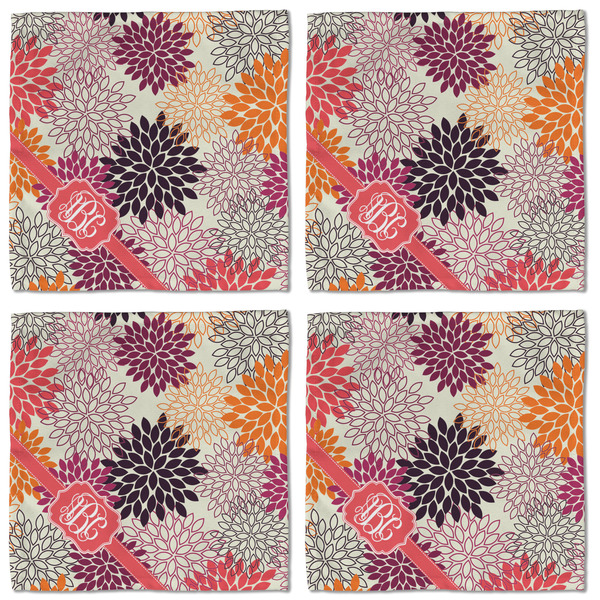 Mums Flower Cloth Napkins - Personalized Lunch (APPROVAL) Set of 4