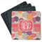 Mums Flower Square Rubber Backed Coasters - Set of 4 (Personalized)