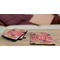 Mums Flower Coaster Rubber Back - On Coffee Table