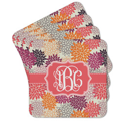 Mums Flower Cork Coaster - Set of 4 w/ Monogram