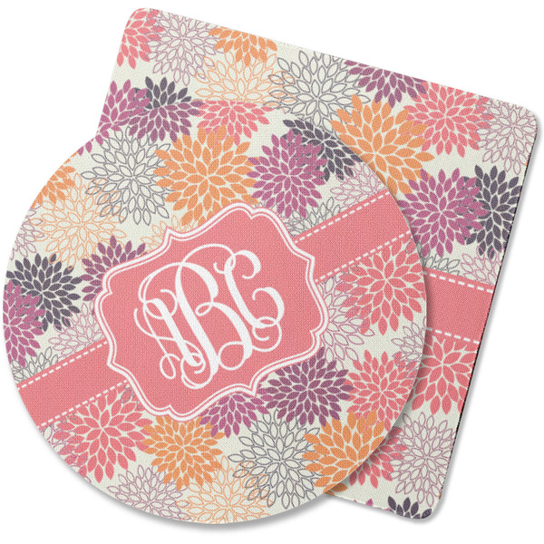 Custom Mums Flower Rubber Backed Coaster (Personalized)