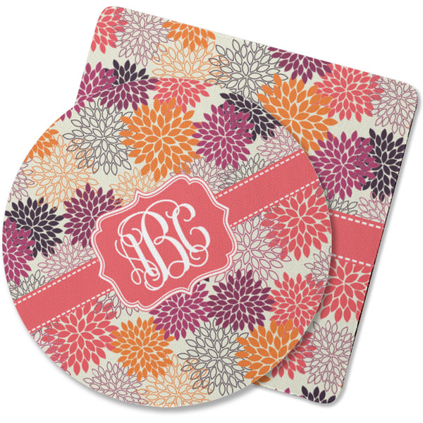 Custom Mums Flower Rubber Backed Coaster (Personalized)