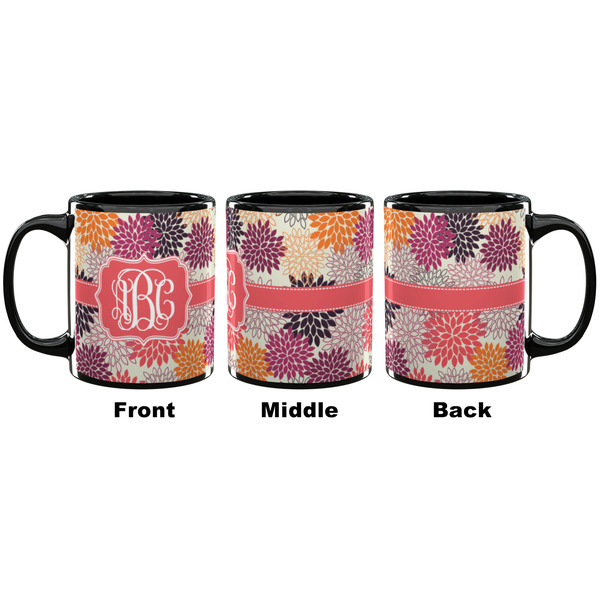 Mums Flower Coffee Mug - 11 oz - Black APPROVAL