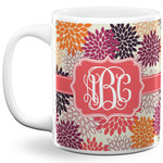 Mums Flower 11 Oz Coffee Mug - White (Personalized)