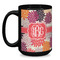 Mums Flower Coffee Mug - 15 oz - Black