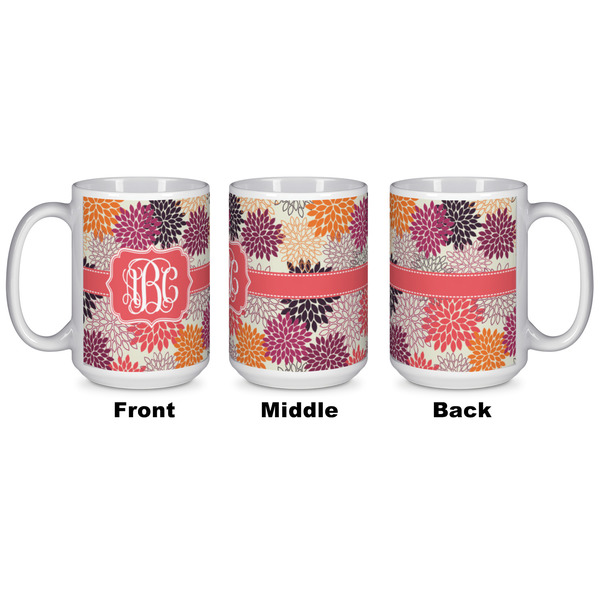 Mums Flower Coffee Mug - 15 oz - White APPROVAL