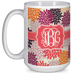 Mums Flower 15 Oz Coffee Mug - White (Personalized)