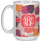 Mums Flower 15 Oz Coffee Mug - White (Personalized)