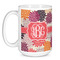 Mums Flower Coffee Mug - 15 oz - White