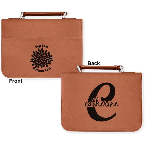 Mums Flower Cognac Leatherette Bible Covers - Large Double Sided Apvl