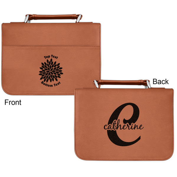 Mums Flower Cognac Leatherette Bible Covers - Small Double Sided Apvl