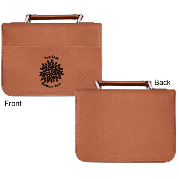 Mums Flower Cognac Leatherette Bible Covers - Small Single Sided Apvl