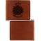 Mums Flower Cognac Leatherette Bifold Wallets - Front and Back Single Sided - Apvl