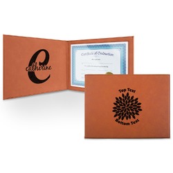Mums Flower Leatherette Certificate Holder (Personalized)