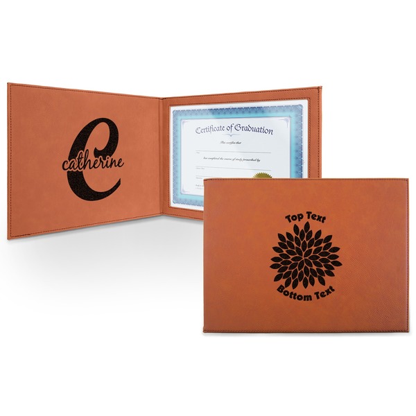 Custom Mums Flower Leatherette Certificate Holder (Personalized)