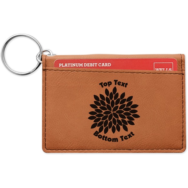 Custom Mums Flower Leatherette Keychain ID Holder (Personalized)
