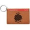 Mums Flower Cognac Leatherette Keychain ID Holders - Front Credit Card