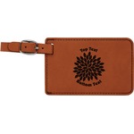 Mums Flower Leatherette Luggage Tag (Personalized)